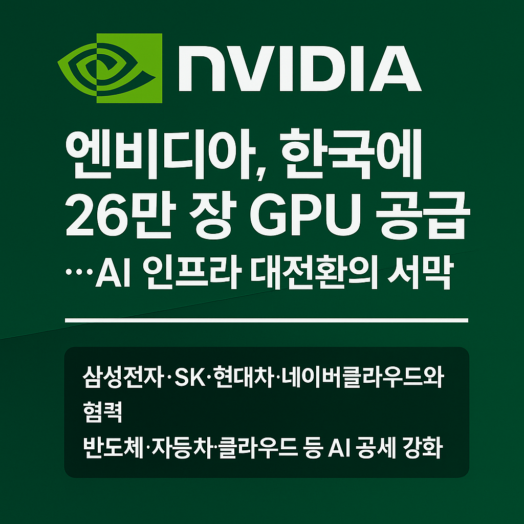 엔비디아, 한국에 26만 장 GPU 공급…AI 인프라 대전환의 서막